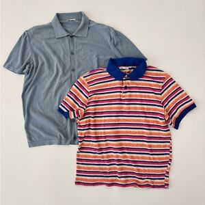 Bundle of 2 Men’s ZARA Polo Shirts Size L 100% Cotton Short Sleeve